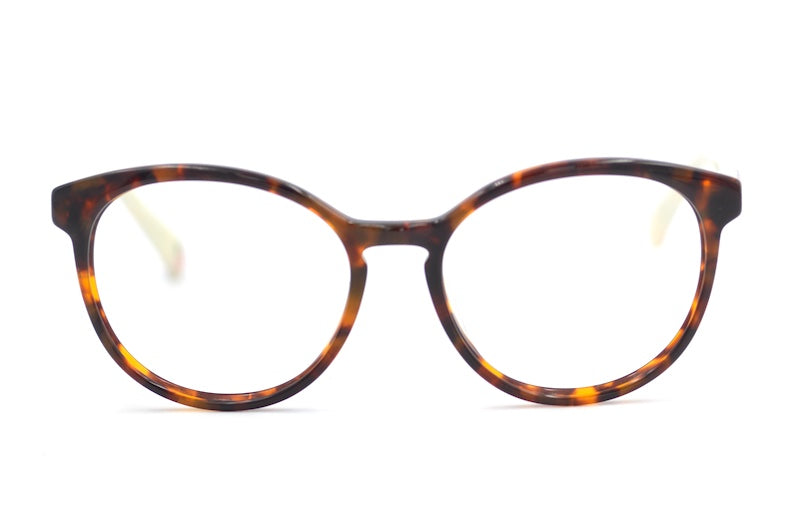 Cath Kidston 03 Round brown glasses with blue and pink floral side. 