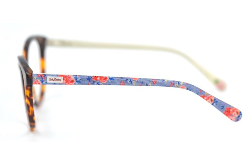 Cath Kidston 03 Round brown glasses with blue and pink floral side. 
