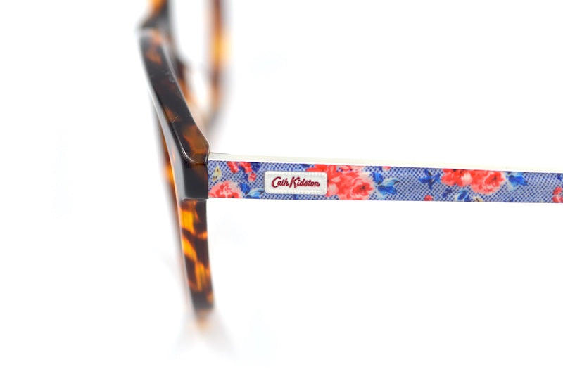 Cath Kidston 03 Round brown glasses with blue and pink floral side. 