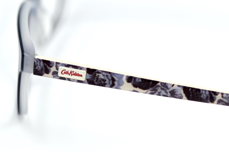 Cath Kidston 12 Women's navy rectangular glasses with floral sides.