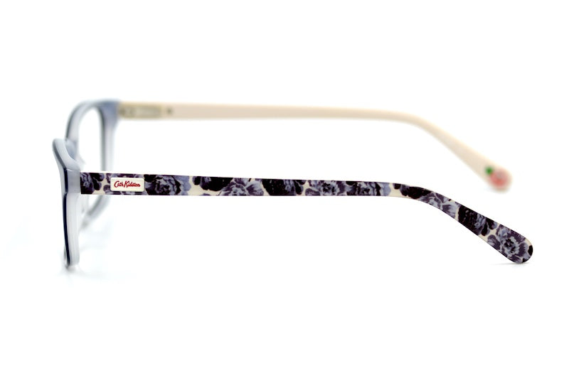 Cath Kidston 12 Women's navy rectangular glasses with floral sides.