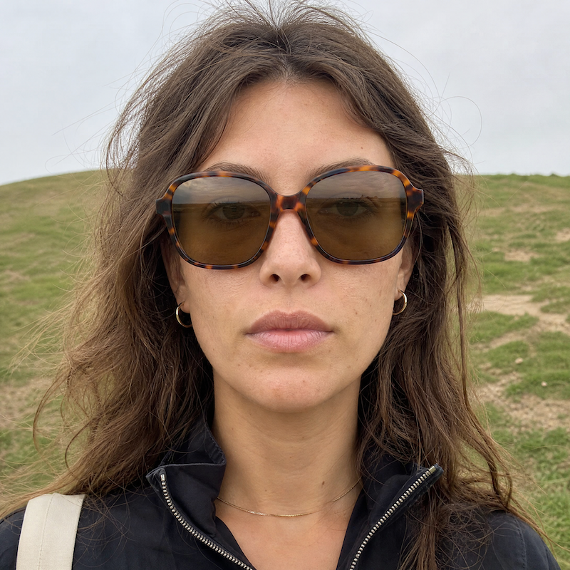 Cath Kidston brown and polka dot oversized sustainable sunglasses.