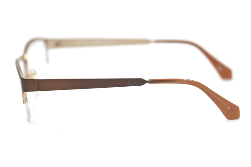 Charles Stone NY 27 brown rectangular men's glasses. 