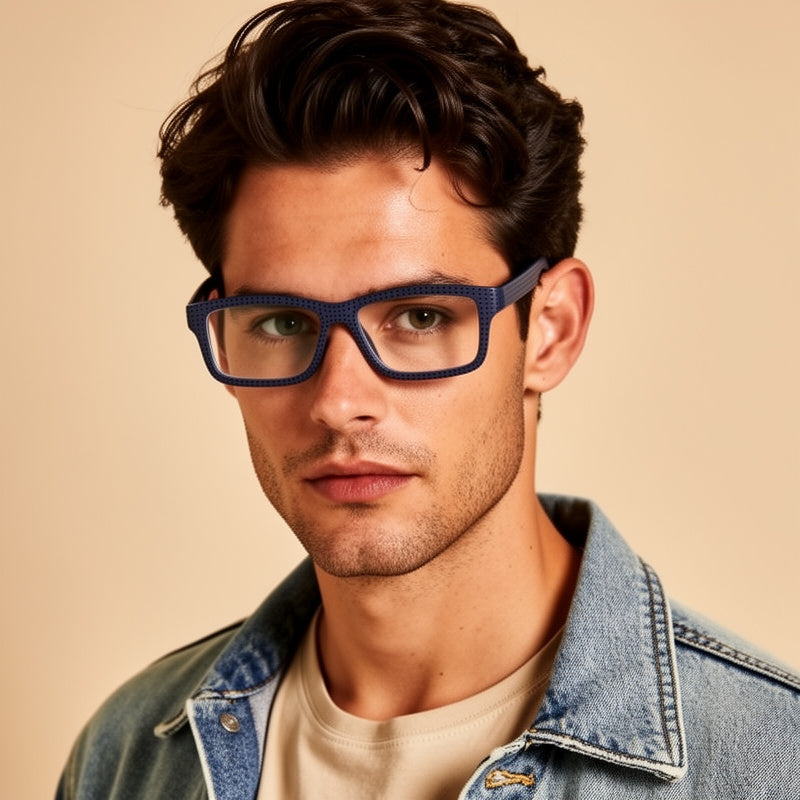 Charles Stone New York 80 blue rectangular glasses