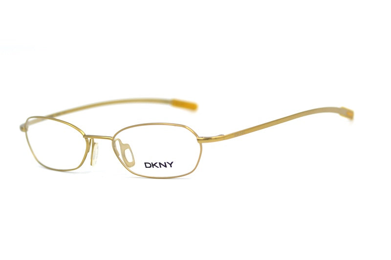 DKNY 6234 Gold Rectangular 1990s Style Women's Glasses Angle View