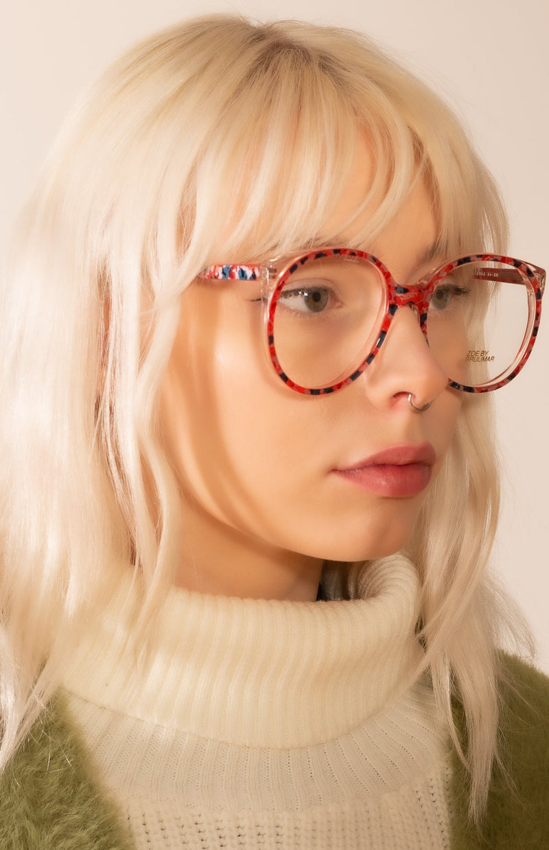 Zoe by Brulimar, Oversized vintage glasses, oversized glasses, multi coloured glasses, 1980s glasses, sustainable eyewear
