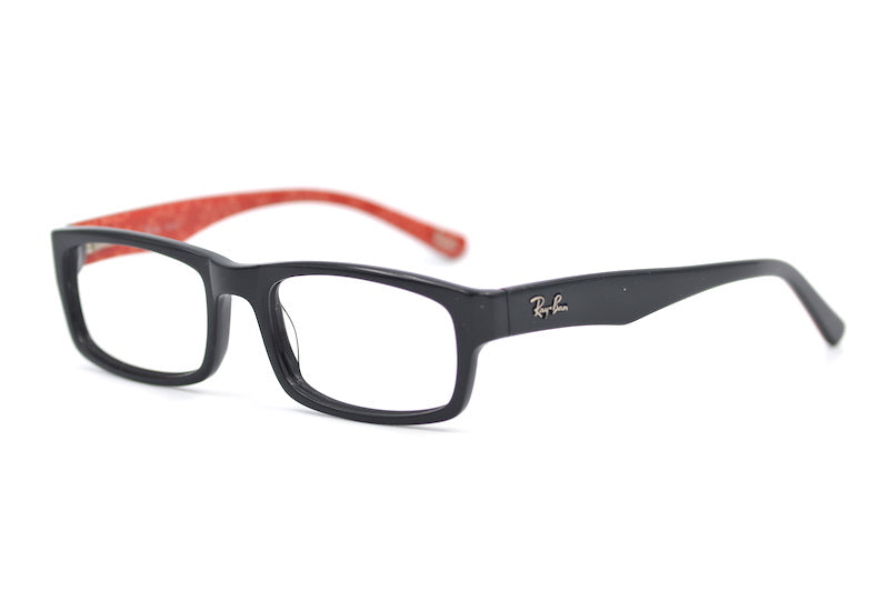 Ray-Ban black rectangular glasses. Mens Ray-Ban glasses. Cheap Ray-Ban glasses. Cheap designer glasses. Sustainable eyewear. Refurbished glasses. 