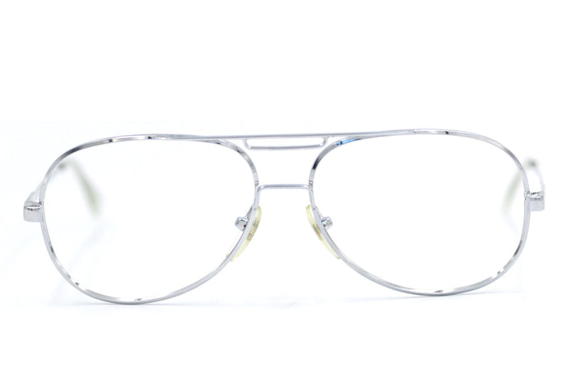 Pilot Look vintage aviator glasses. Vintage aviator glasses. Vintage, retro glasses. Sustainable glasses. Silver aviator glasses.