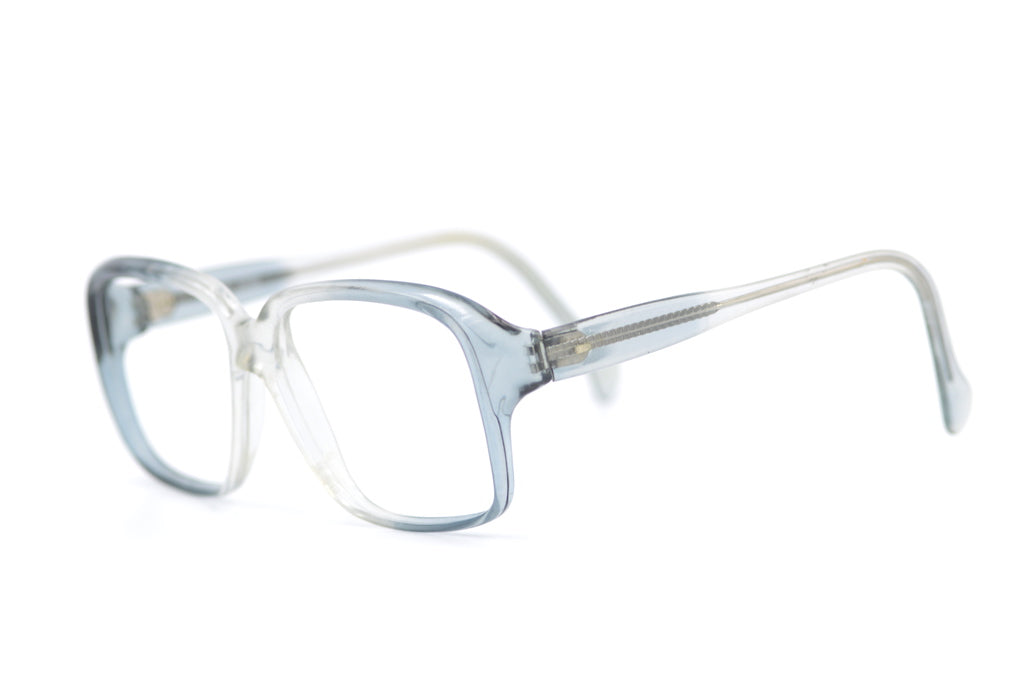 Grey face acetate vintage glasses. Retro up-cycled glasses. Sustainable glasses. Cheap glasses.