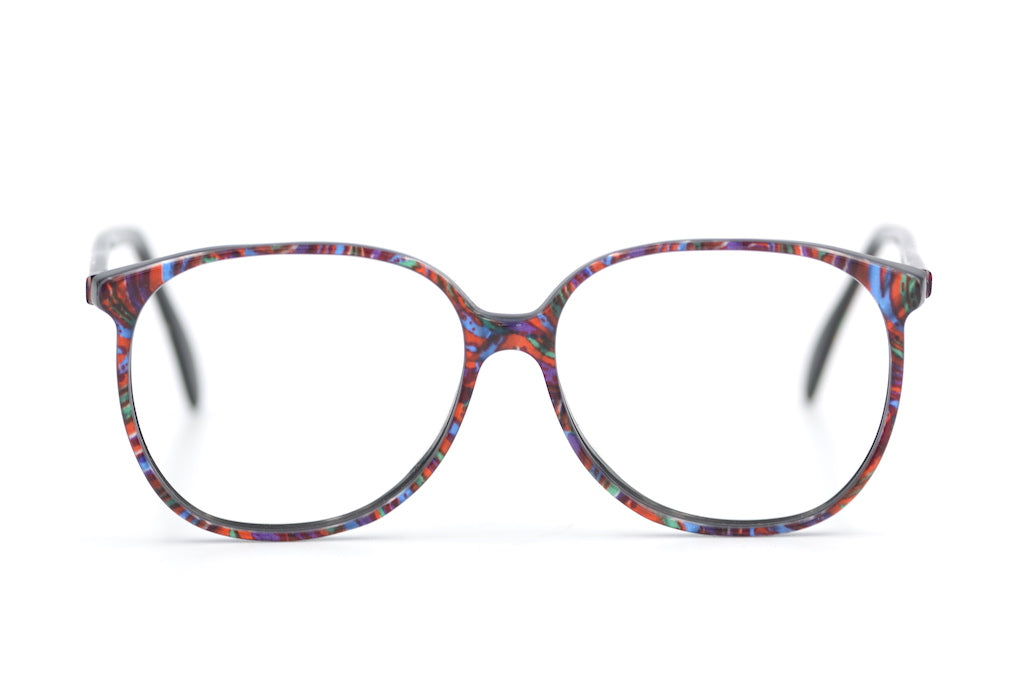 Jonathan Sceats 746 retro glasses. 80s retro glasses. Sustainable glasses. Retrospecced sustainable glasses. Multicoloured 80s glasses.