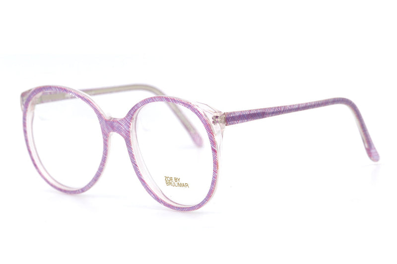 Pink purple 80s oversized vintage glasses. Sustainable women's glasses.