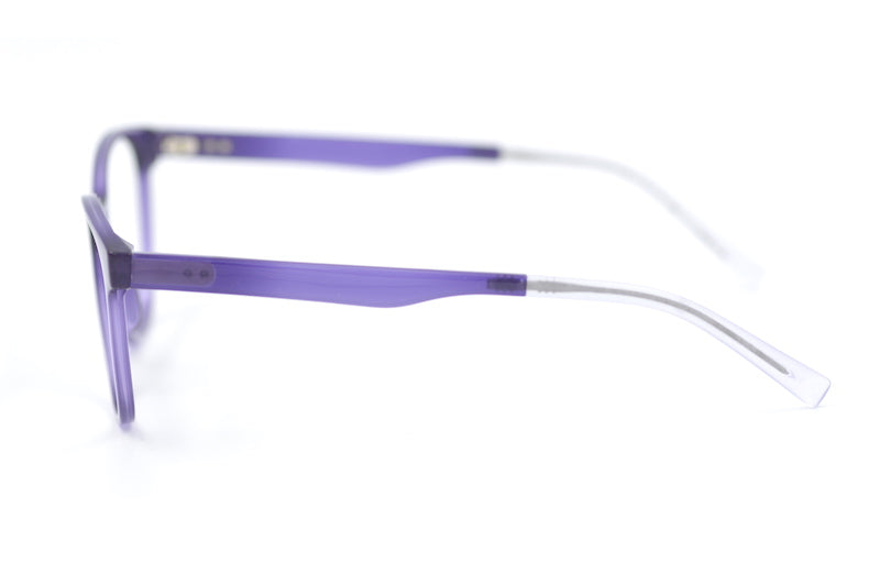 Lavender ReWear glasses. Sustainable eyewear. Glasses made out of recycled plastic bottles. Purple lightweight glasses. 