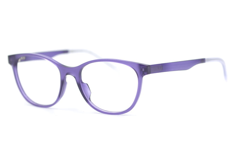 Lavender ReWear glasses. Sustainable eyewear. Glasses made out of recycled plastic bottles. Purple lightweight glasses. 