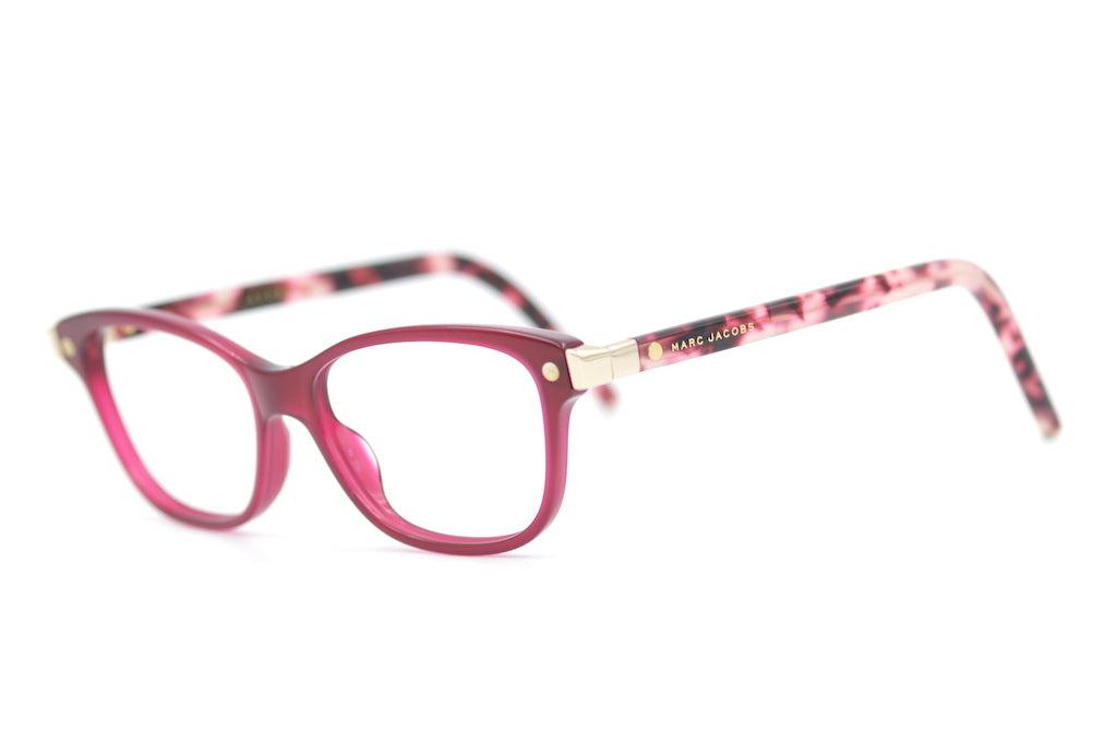 Marc Jacobs 72 sustainable upcycled glasses. Pink glasses. Pink Marc Jacobs glasses. Cheap designer glasses. 