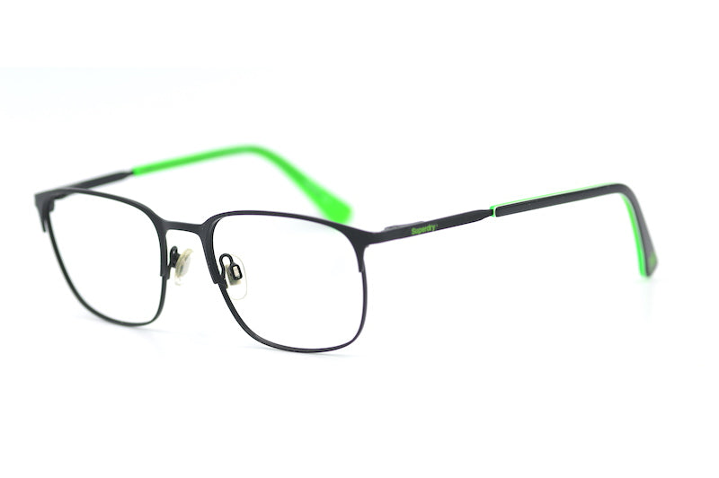 Superdry 03 men's designer glasses. Cheap Superdry glasses. Black and green glasses. Cheap designer glasses. 