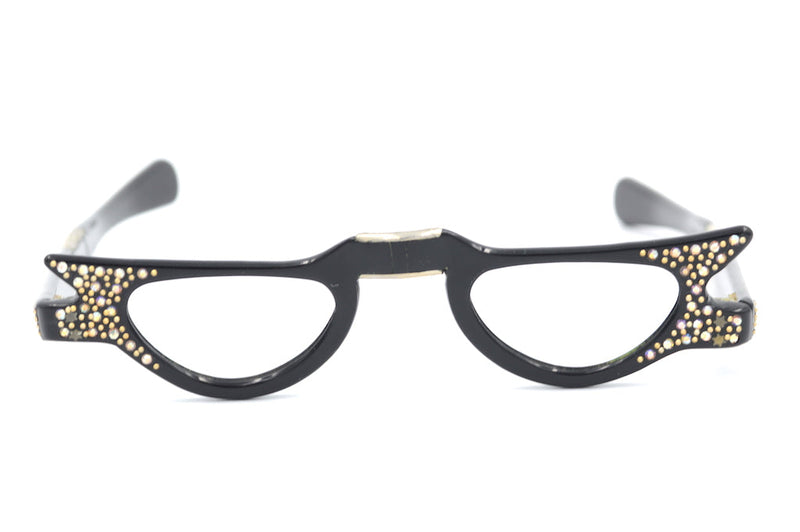 Fold up diamante vintage glasses, 1950s vintage glasses, fold up glasses, diamante glasses, vintage reading glasses
