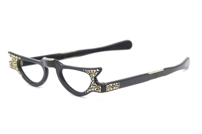 Fold up diamante vintage glasses, 1950s vintage glasses, fold up glasses, diamante glasses, vintage reading glasses