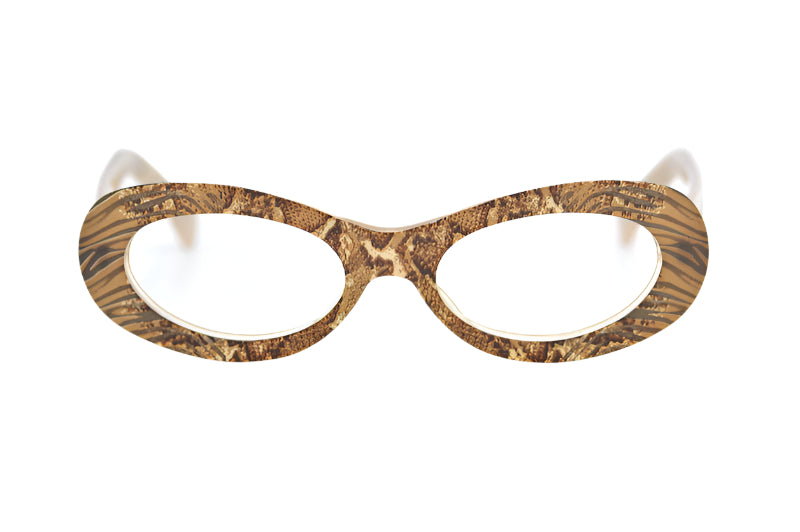 Pritti Donna 846 glasses. Women's designer glasses. Animal print oval glasses. Cheap designer glasses. 