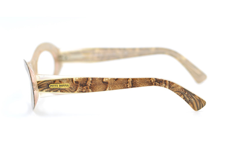 Pritti Donna 846 glasses. Women's designer glasses. Animal print oval glasses. Cheap designer glasses. 