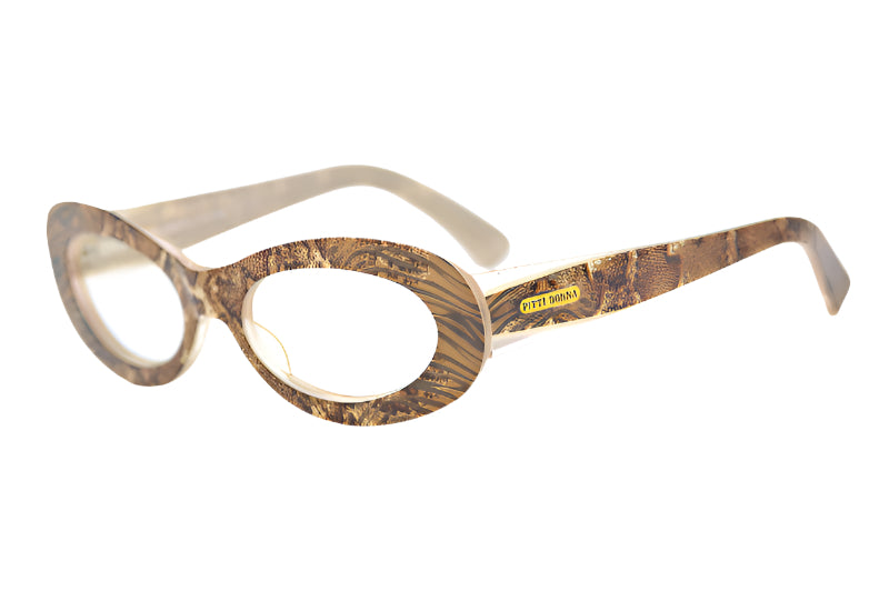 Pritti Donna 846 glasses. Women's designer glasses. Animal print oval glasses. Cheap designer glasses. 