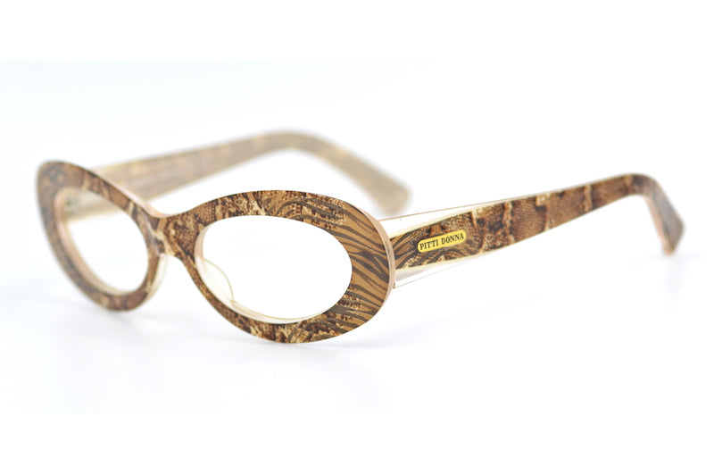 Pritti Donna 846 glasses. Women's designer glasses. Animal print oval glasses. Cheap designer glasses. 