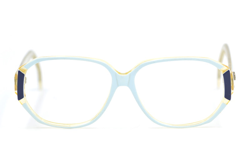 Jaeger 014 C1 vintage designer glasses. Women's vintage Jaeger glasses. Pale blue acetate glasses. 