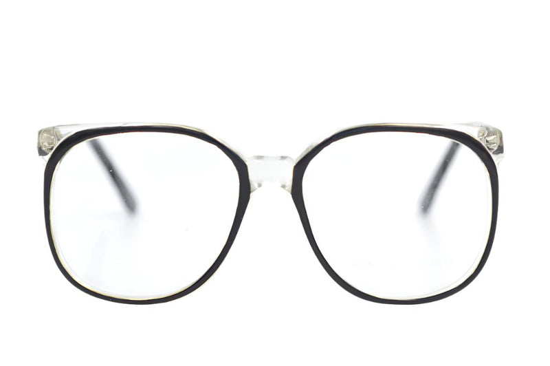 Zoe by Bruliar 2177 Vintage Glasses. Black and crystal vintage glasses. 80s black vintage glasses. 80s overszied glasses. Retro oversized glasses. Retro Eyeglasses.
