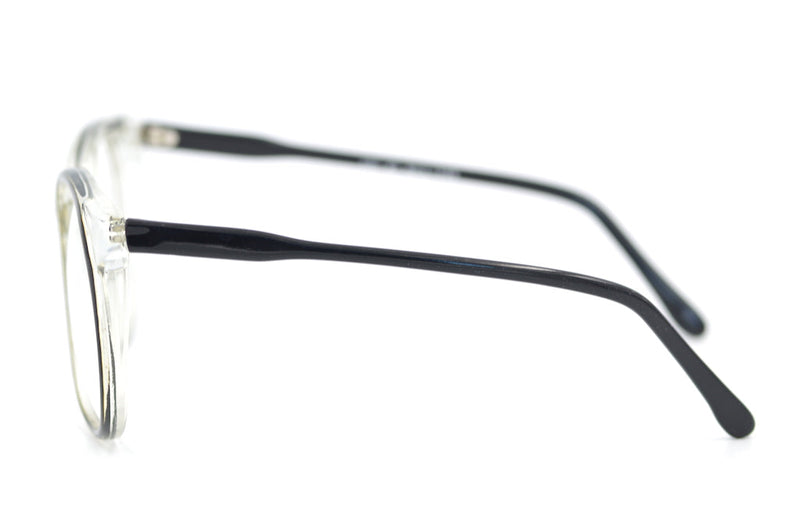 Zoe by Bruliar 2177 Vintage Glasses. Black and crystal vintage glasses. 80s black vintage glasses. 80s overszied glasses. Retro oversized glasses. Retro Eyeglasses.
