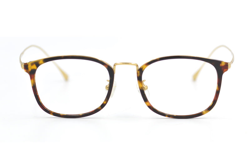 CH5110 unisex glasses. Brown mottled glasses with gold metal sides. Sustainable glasses. Refurbished glasses. Up-cycled glasses online.  