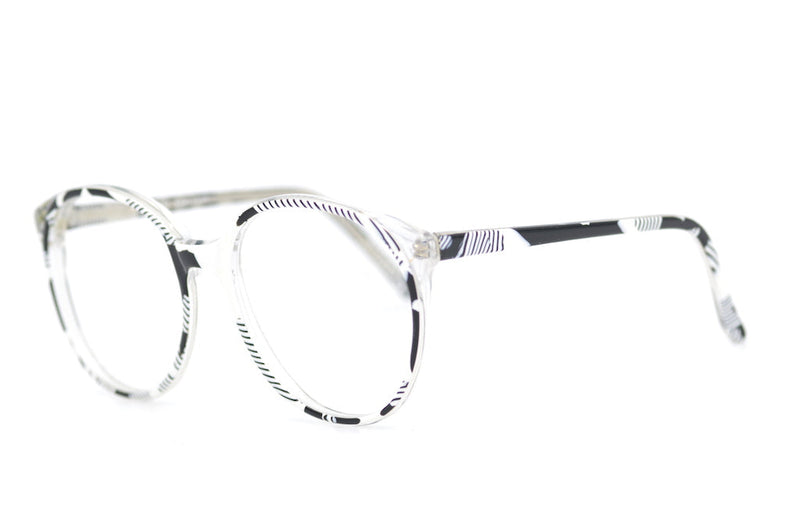 Zoe by Brulimar 2223 vintage glasses. Monochrome glasses. Black and white glasses. Monochrome eyeglasses. 80s oversized glasses. 80s Glasses.