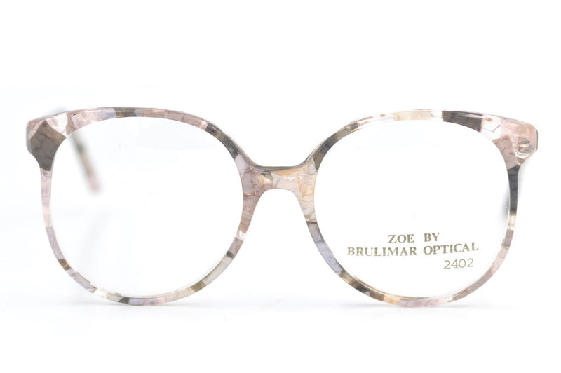 Marbled Zoe 80s oversized vintage sustainable glasses. 