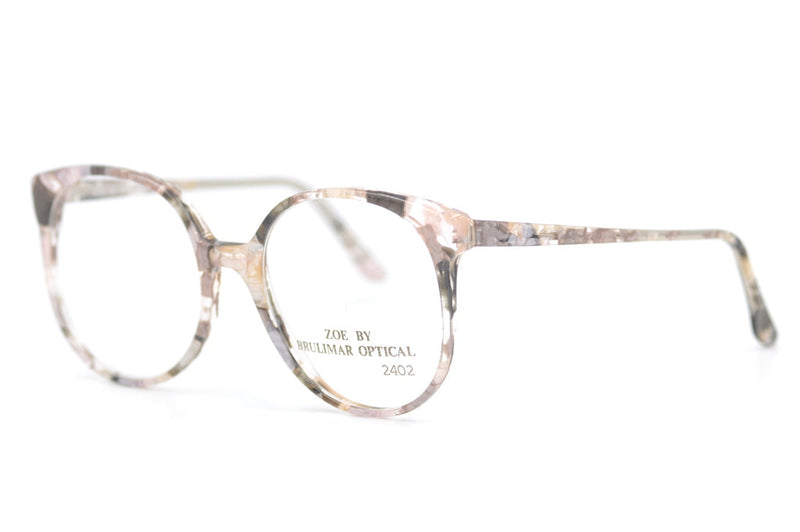 Marbled Zoe 80s oversized vintage sustainable glasses. 