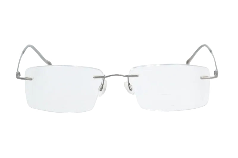 Stepper 82298 Men's Rectangular Rimless Glasses.