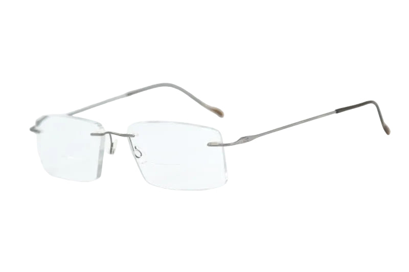 Stepper 82298 Men's Rectangular Rimless Glasses.
