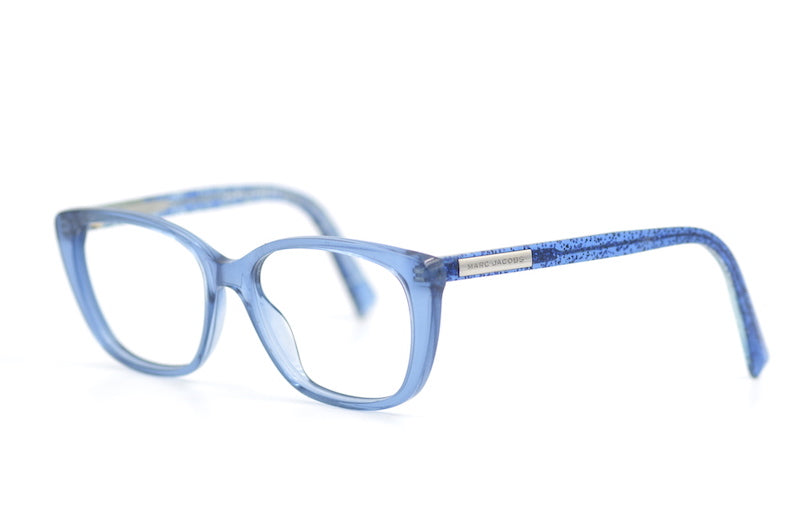 Marc Jacobs 24 designer glasses. Cheap Marc Jacobs glasses. Sustainable designer glasses. Blue Marc Jacobs glasses. 