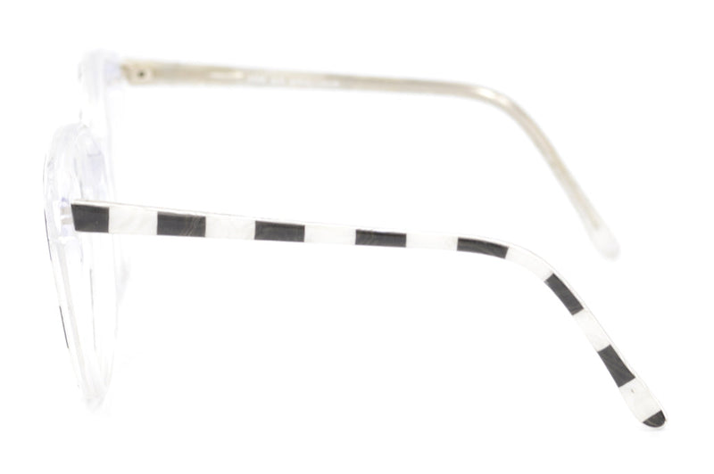 Zoe by Brulimar, Oversized vintage glasses, oversized glasses, black and white glasses, 1980s glasses, sustainable eyewear