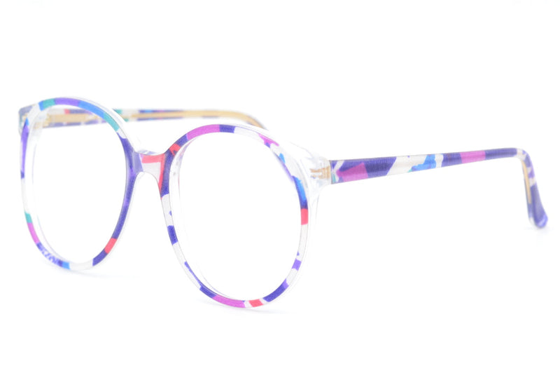 Zoe by Brulimar, Oversized vintage glasses, oversized glasses, multi coloured glasses, 1980s glasses, sustainable eyewear