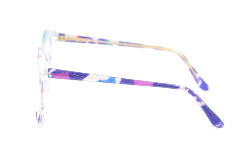 Zoe by Brulimar, Oversized vintage glasses, oversized glasses, multi coloured glasses, 1980s glasses, sustainable eyewear