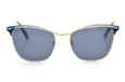 Donna Fontana 271 Sunglasses. Women's sustainable sunglasses. Gold and blue metal sunglasses. 