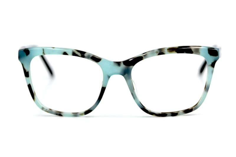 Elle 14854 Women's Oversized Blue Mottled Square Glasses
