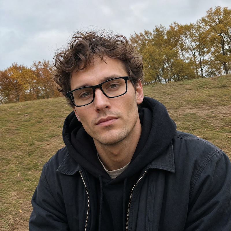 Entry black rectangular glasses. Simplistic sustainable glasses.