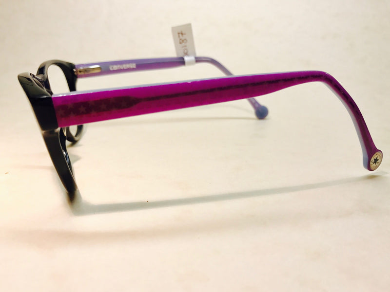 Large round black Converse frames with purple sides