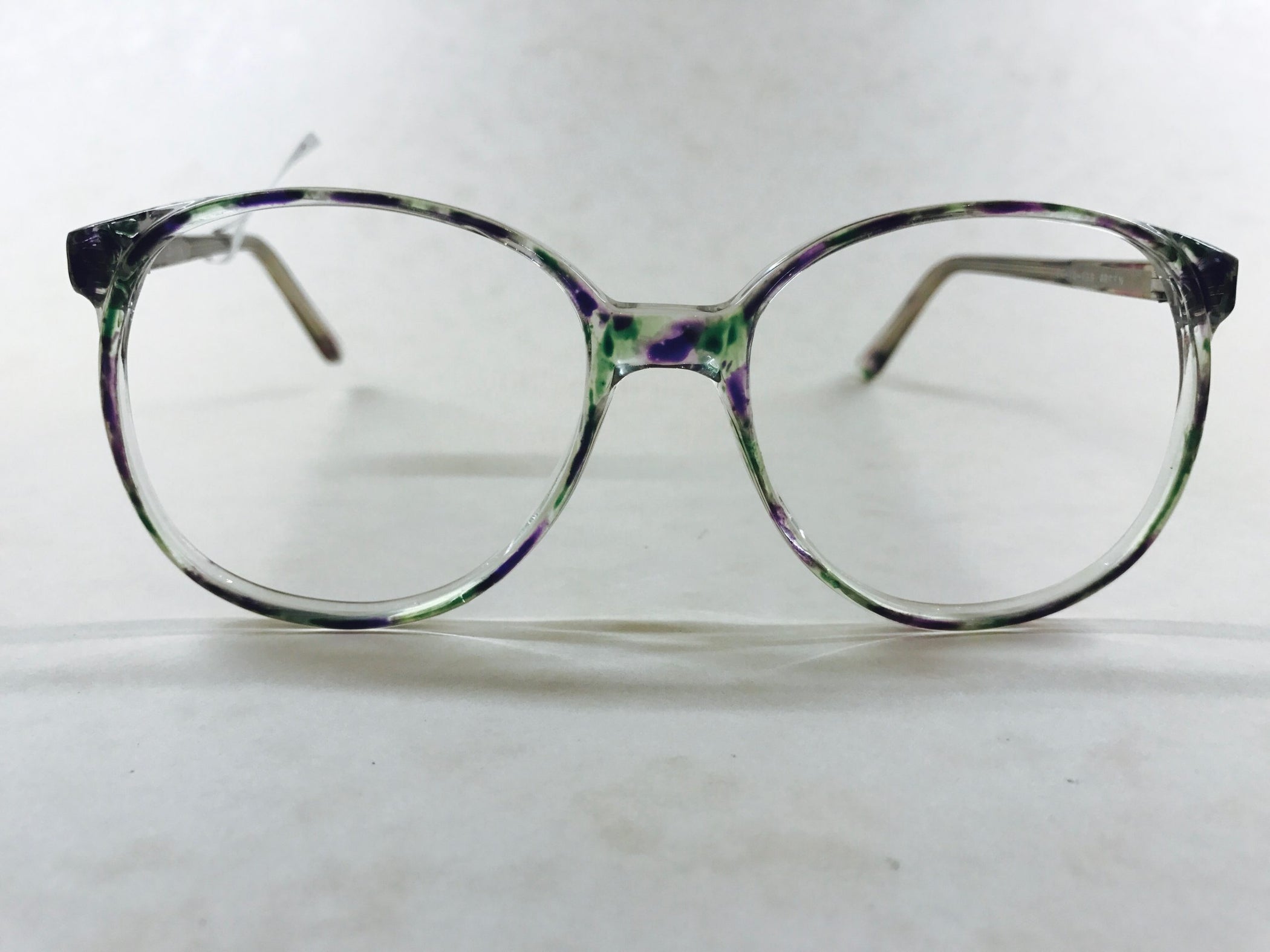 1980s crystal frame with green and purple mottle