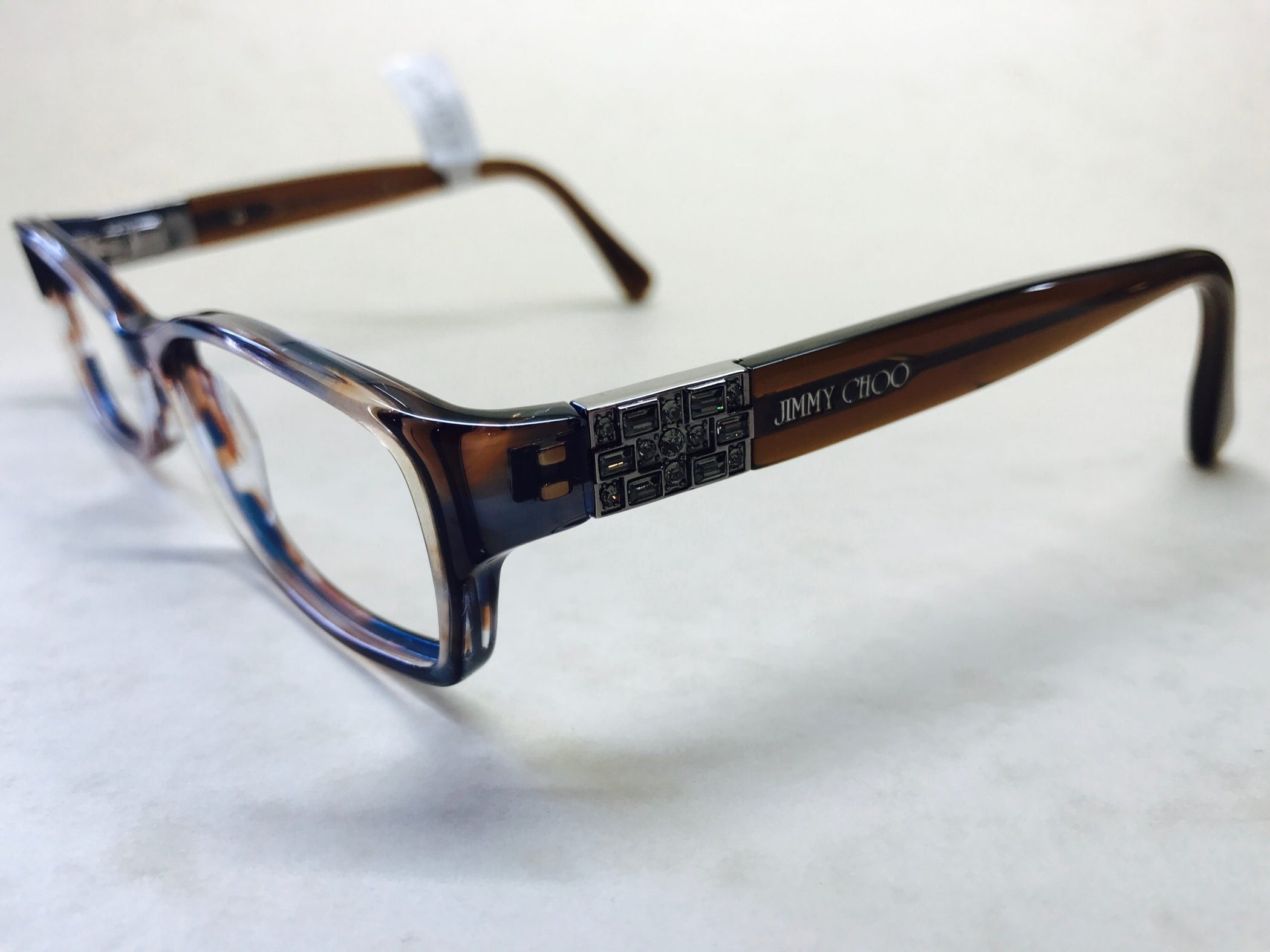 Brown &amp; blue Jimmy Choo designer frames with diamante detail