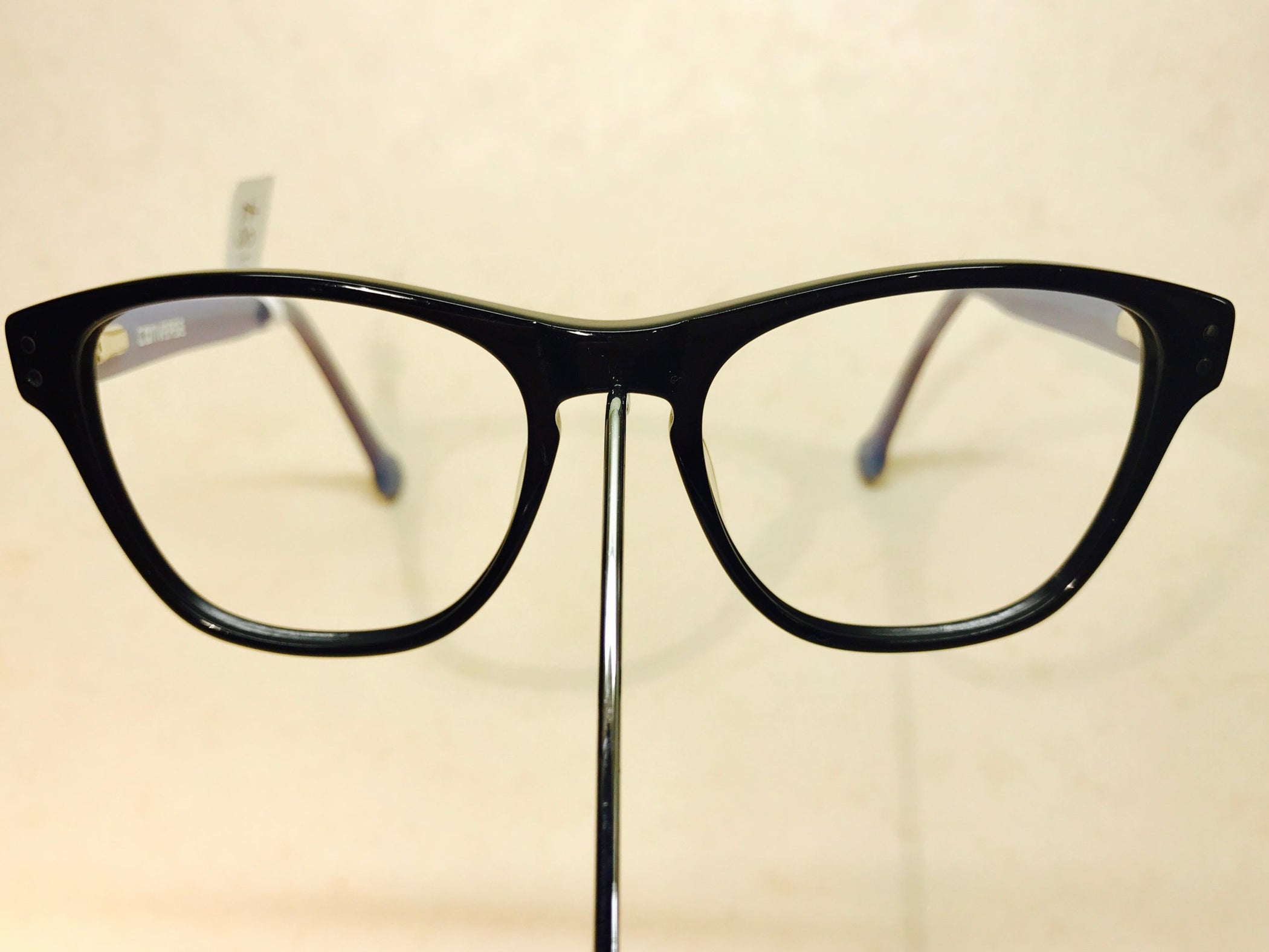 Large round black Converse frames with purple sides