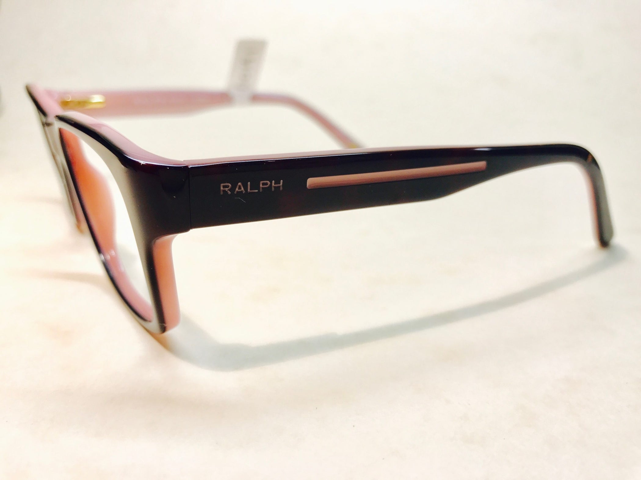 Dark red Ralph Lauren frames with pink detail