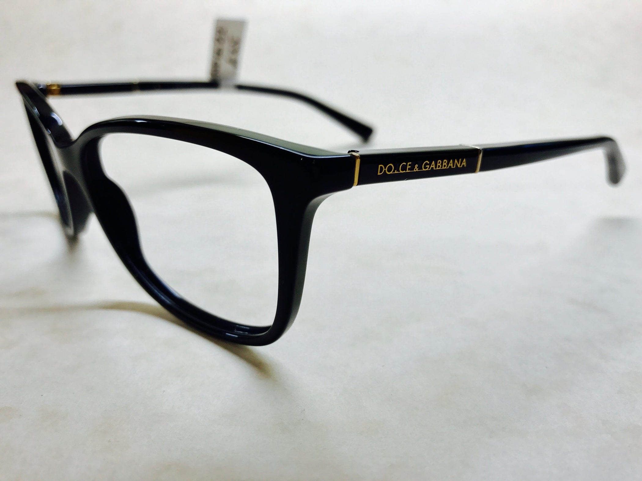 Black D&amp;G designer frames with gold detail on sides