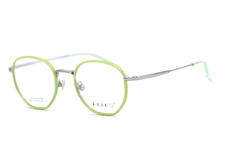 Heles Titan green glasses. Women's green glasses. Women's titanium glasses.