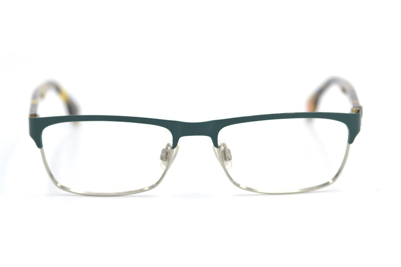 Hugo Boss 0072 men's green rectangular designer glasses.
