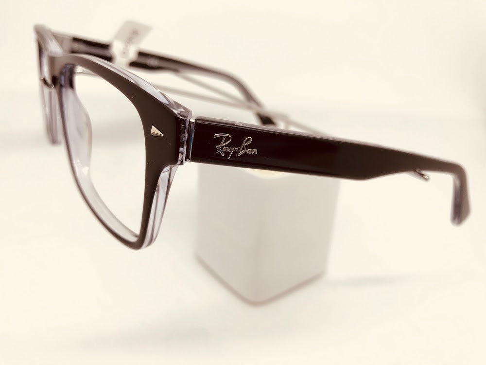 Classic black Ray-Ban frames with crystal inner rims